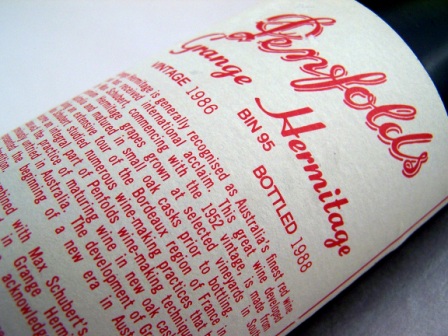 Penfolds Grange label