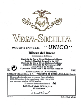 Vega Sicilia Unico